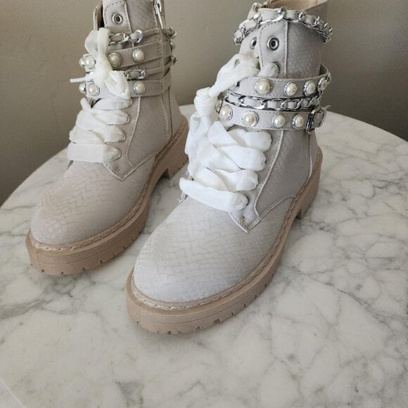 BRAND NEW Sugar Kade Pearl Combat Boots - Size 8 M - Picture 9 of 13